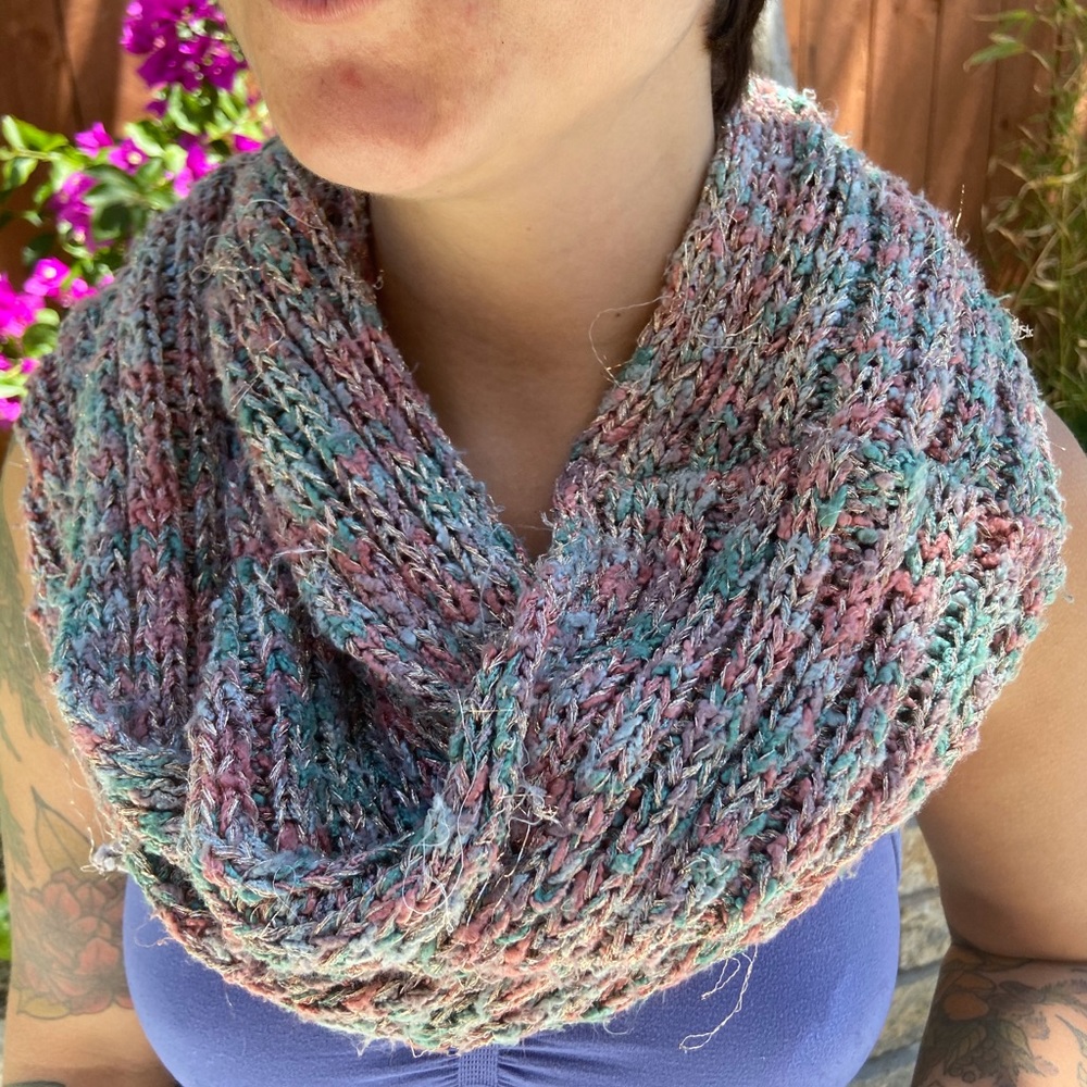 Rainbow Crochet Infinity Scarf